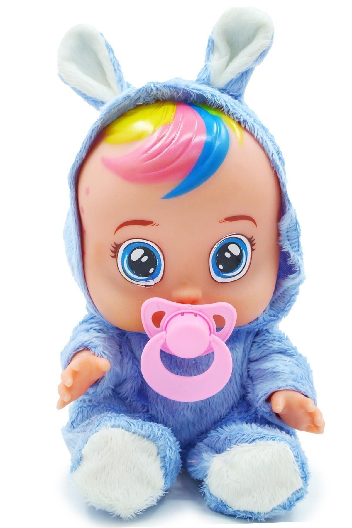 Bébé en viande qui pleure et parle avec une combinaison bleue, mon bébé qui parle  cm
