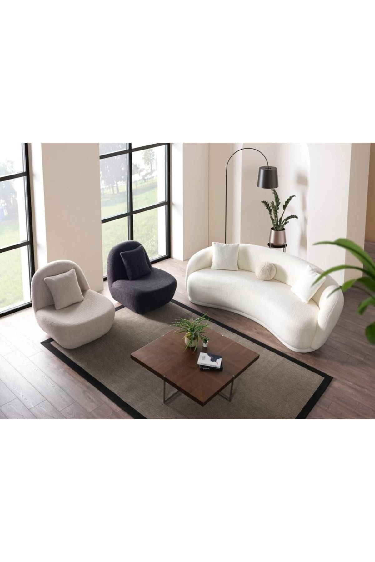 Pablo Home Concept Diamond Tedy Ensemble de Canapés 1 Canapé + 2 Fauteuils