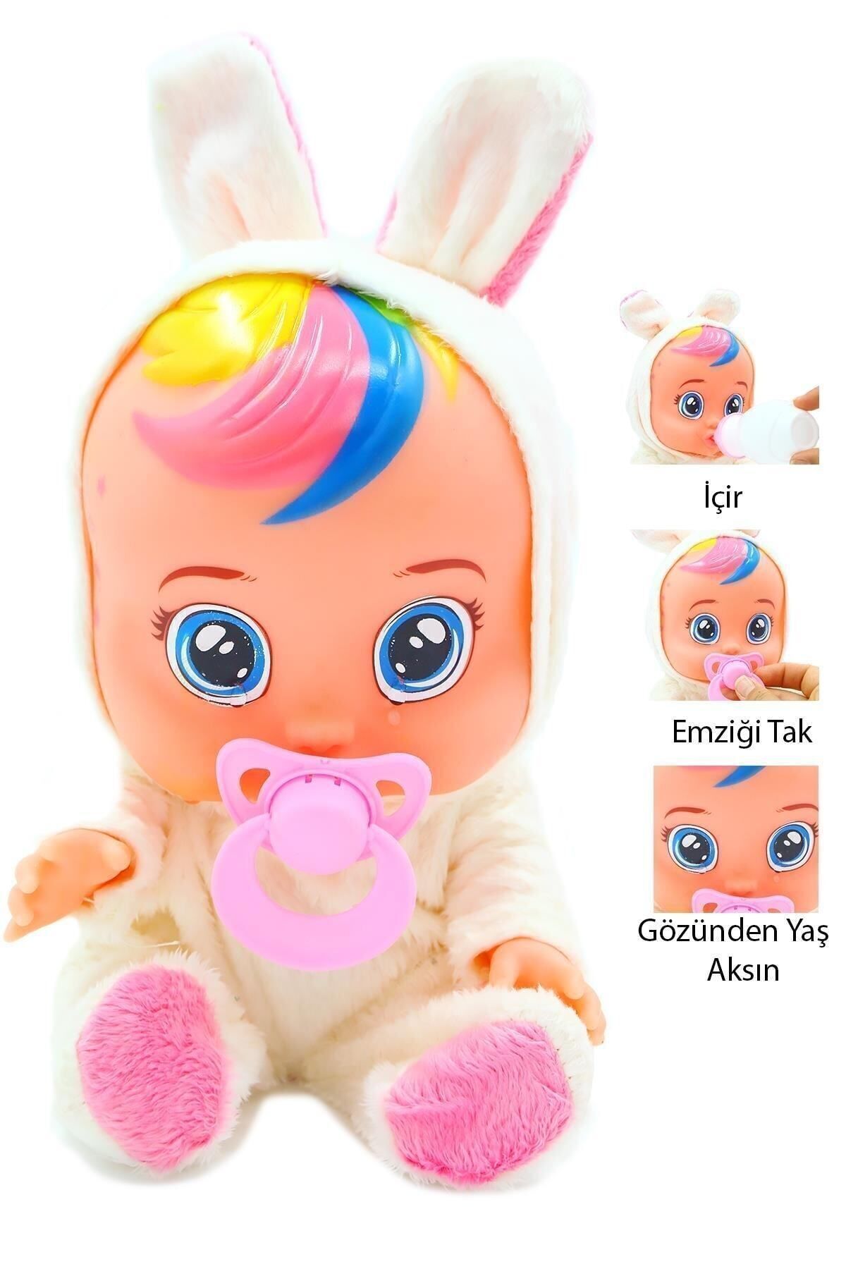La poupée Roza ET bébé qui pleure et parle de couleur blanche