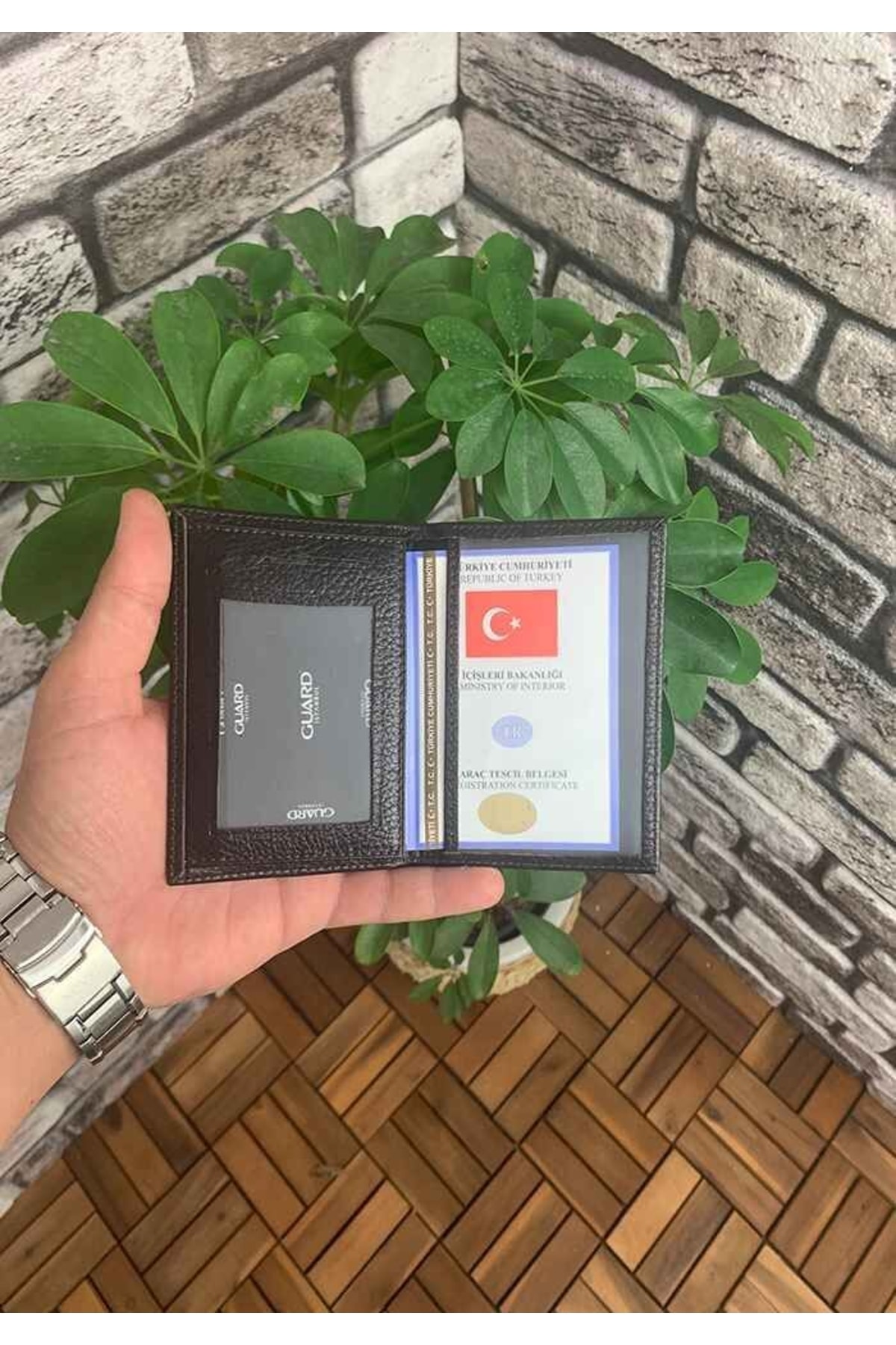 Permis en cuir marron