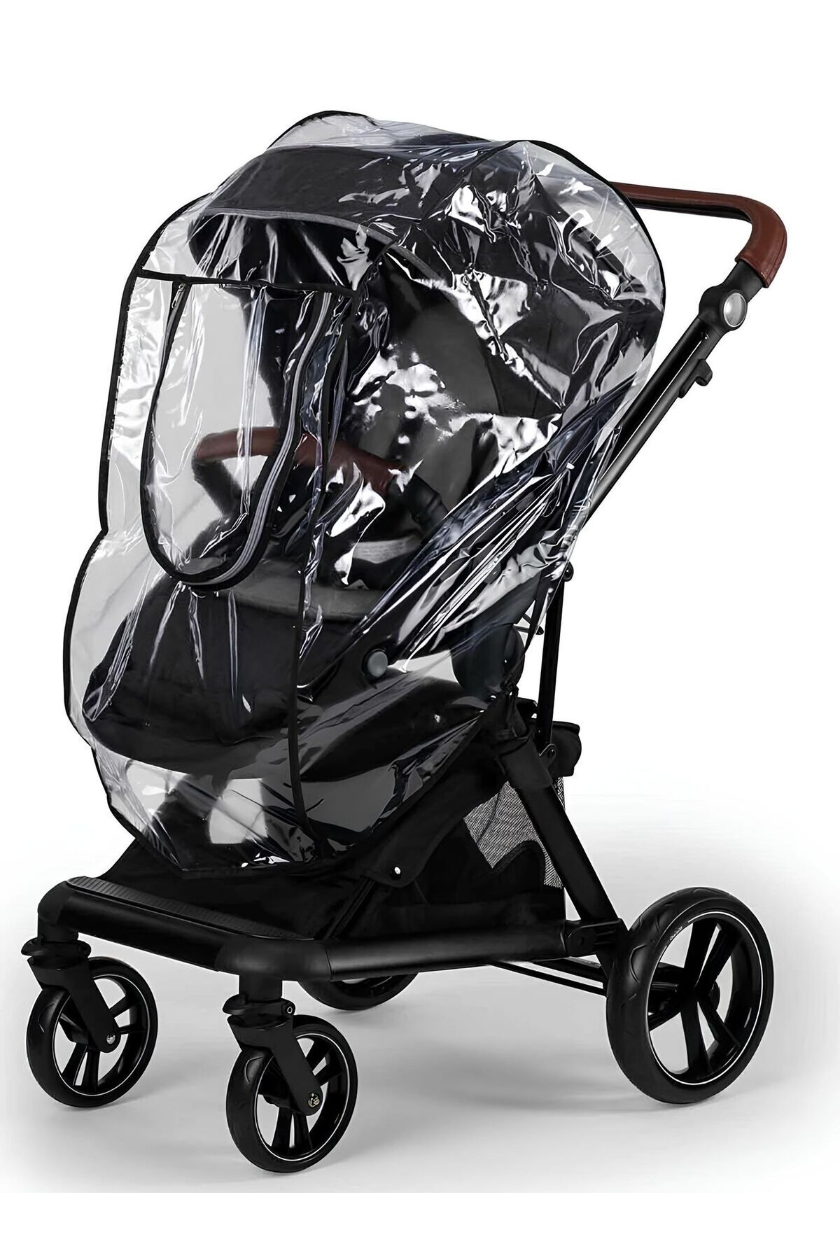Imperméable de poussette ultra-luxueuse avec fermeture éclair (CONVIENT À TOUTES LES POUSSETTES) Noir