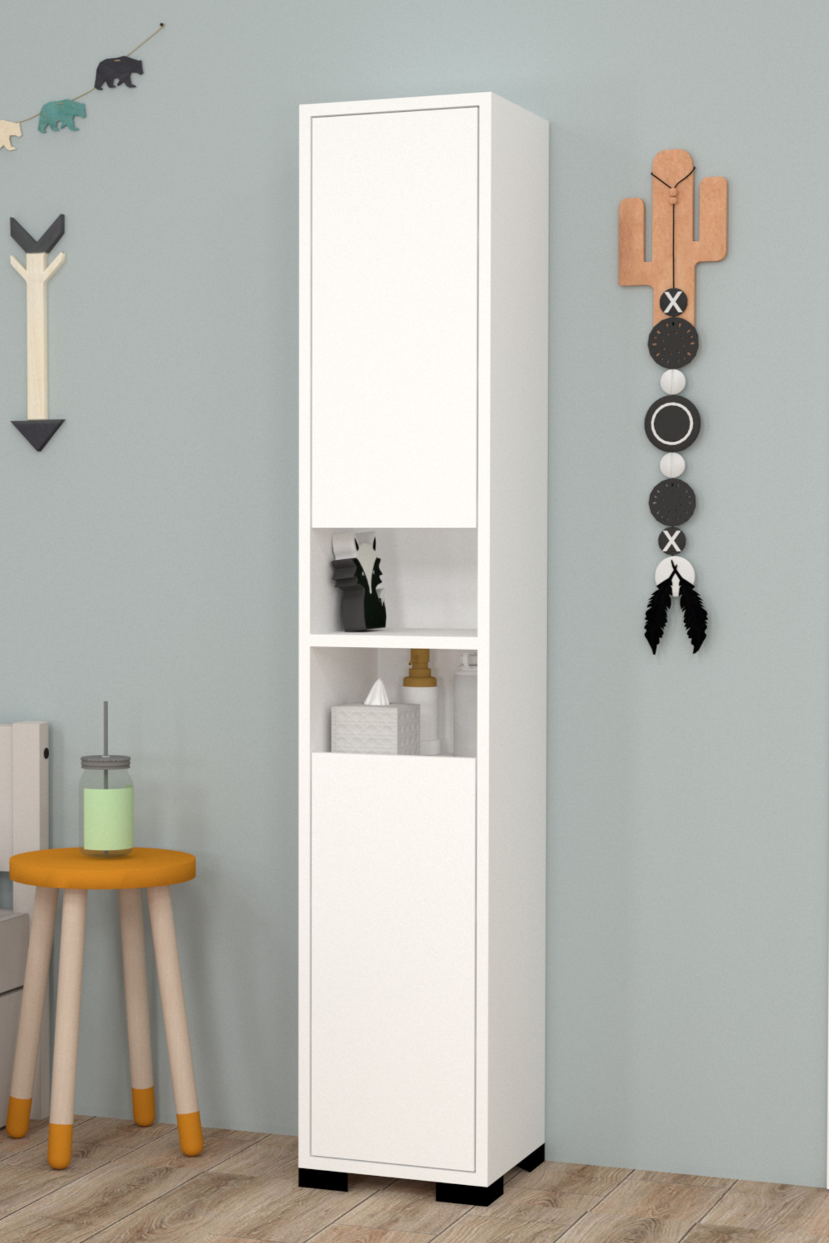 Armoire pour chambre d'adolescent Tokyo à 2 portes et 3 étagères