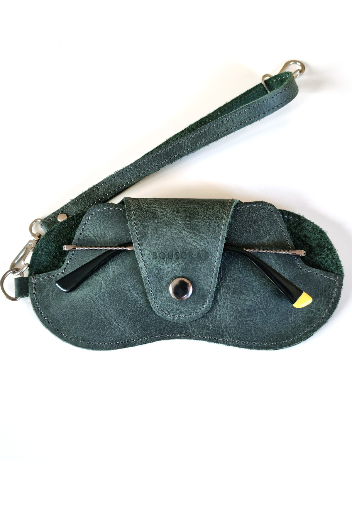 Étui à lunettes en cuir véritable de design spécial