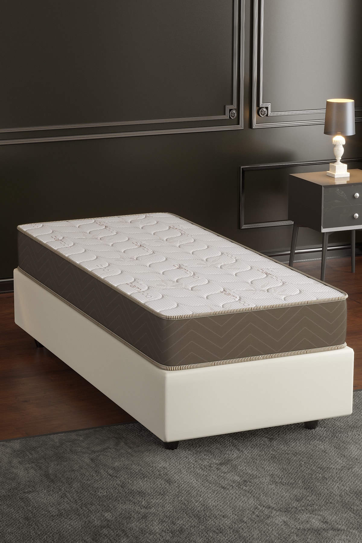 Matelas à ressorts Lux Bamboo Orthopédique Complet de Base, Utilisation des deux côtés, Confort élevé
