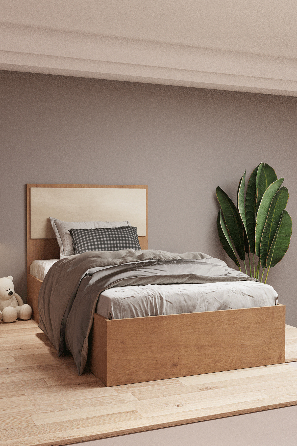 Ensemble de chambre pour enfants et adolescents Eva 3 pièces - Blanc et pin Atlantique
