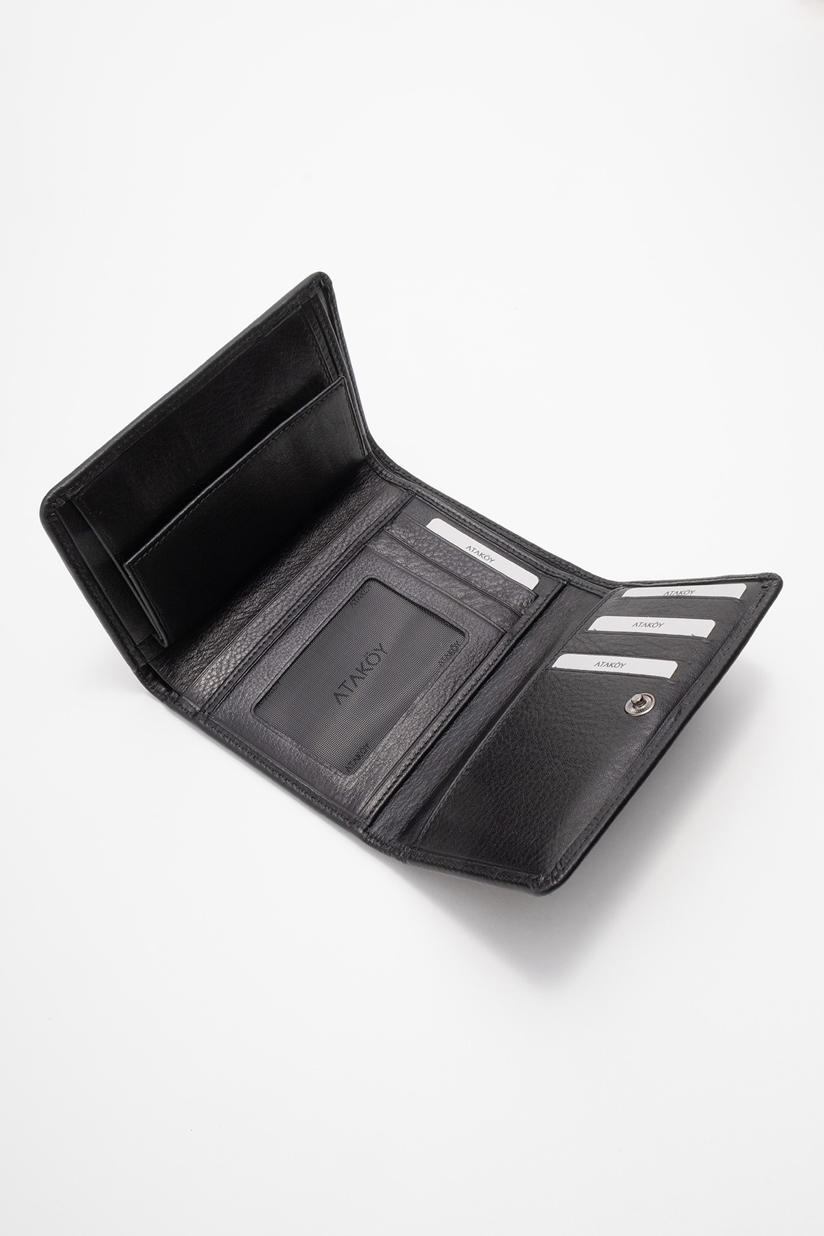 PORTEFEUILLE EN CUIR FEMME NOIR
