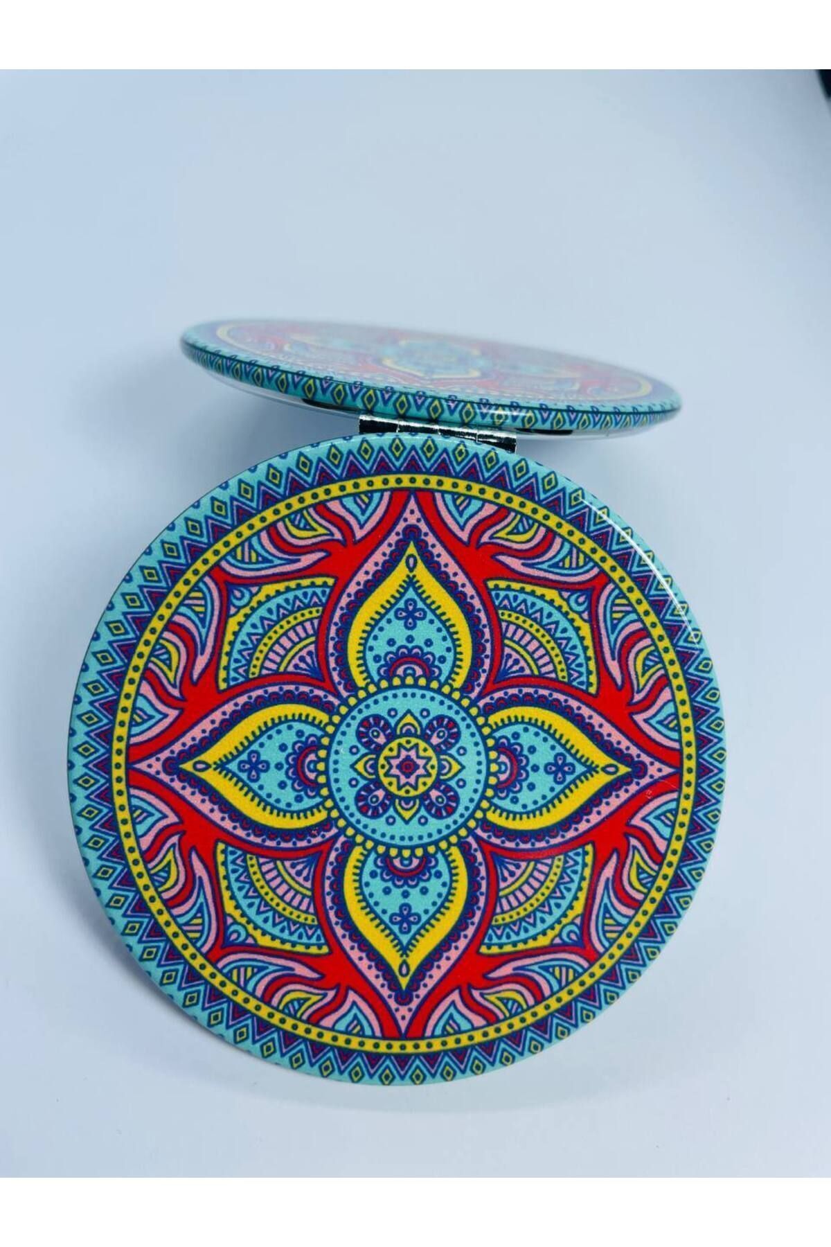 Poche, Sac, Miroir de maquillage, Motif élégant, Avec pierres, Double face, Rond 7cm