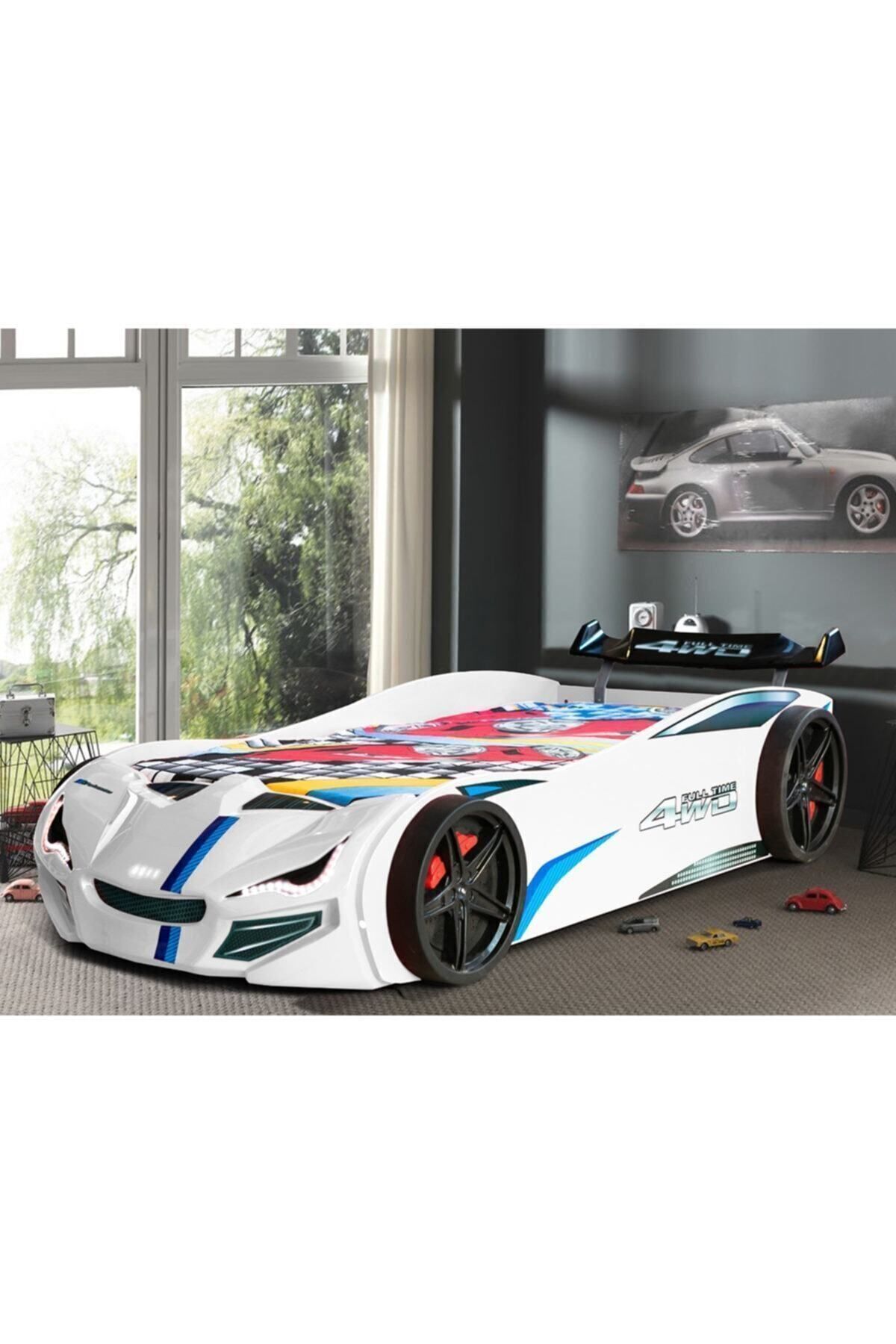 Lit voiture, Lit voiture Merso avec pare-vent - Blanc