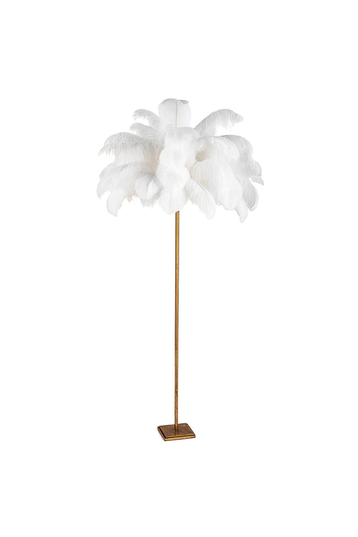 Lampadaire en plume d'autruche