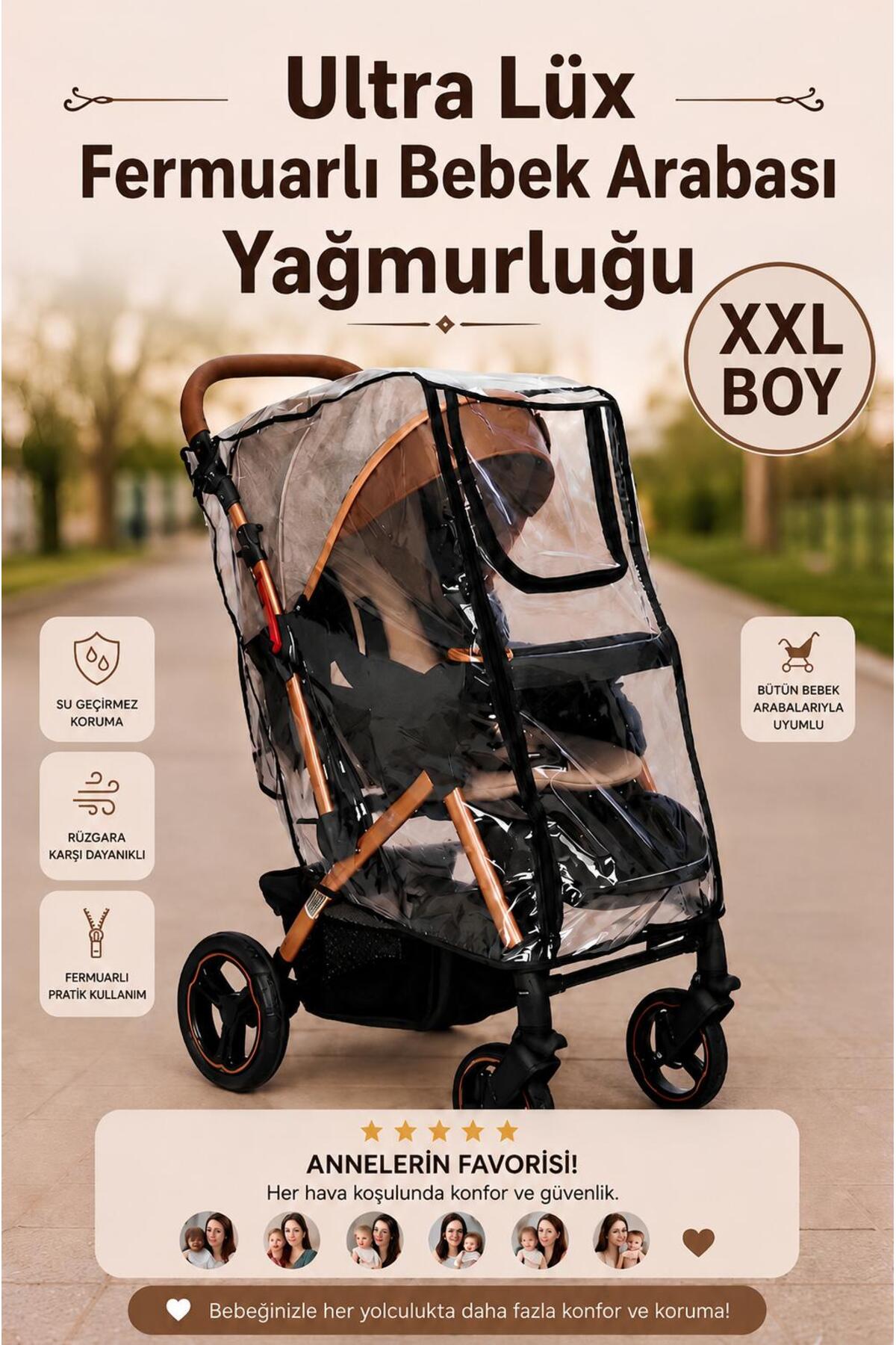 Housse de pluie ultra luxe avec fermeture éclair pour poussette [Compatible avec toutes les poussettes]