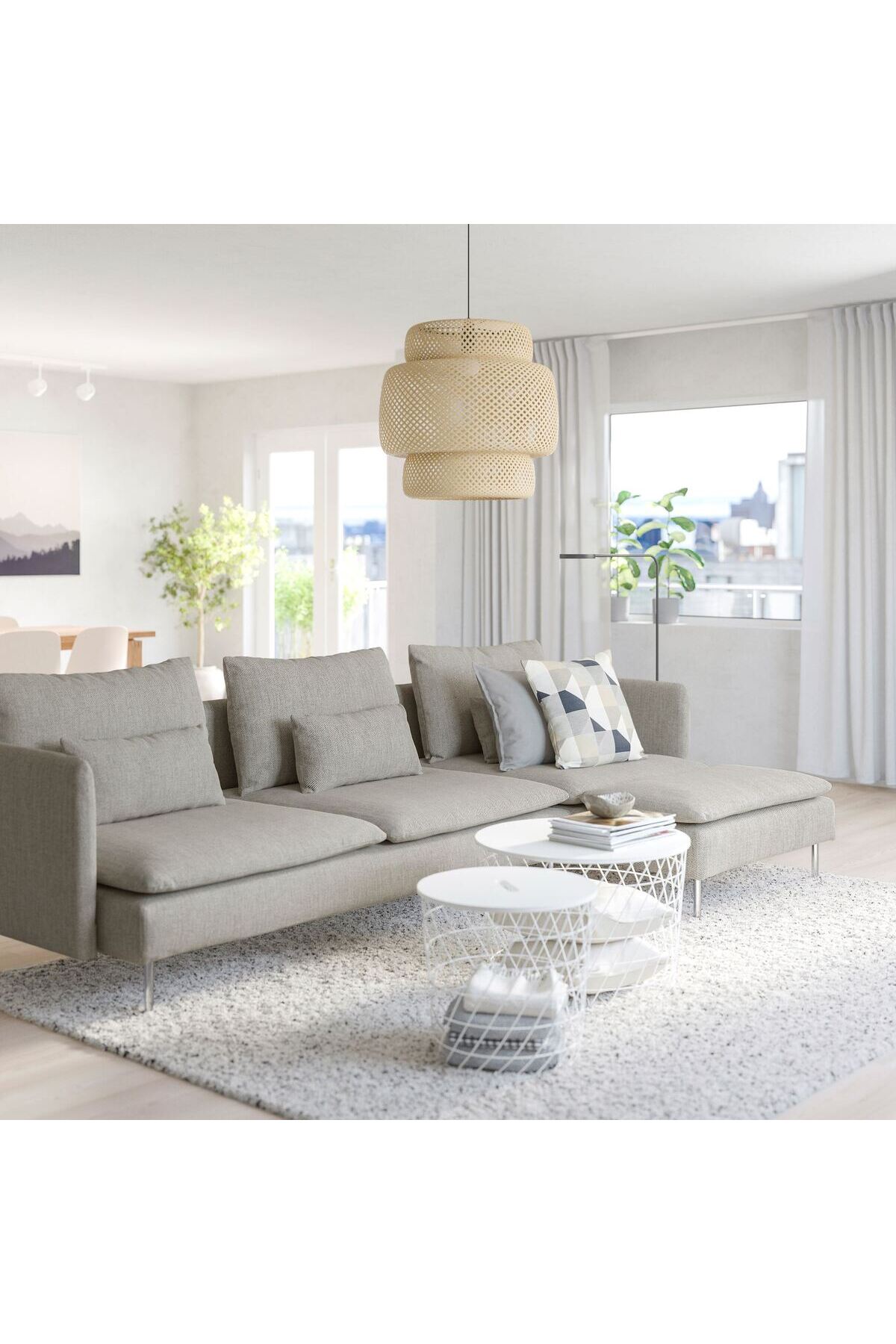 Canapé 3 places et fauteuil lounge, viarp beige-brun, à double accoudoir