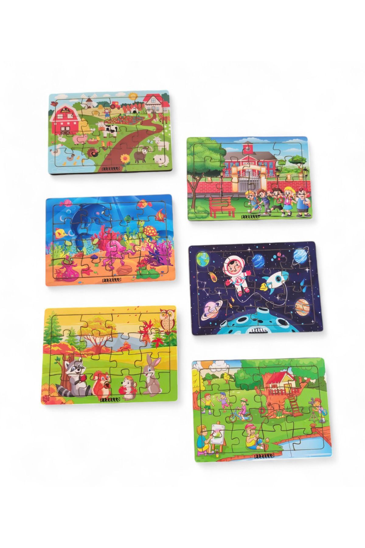 6 Pièces  Ensembles Puzzle Éducatif et Pédagogique en Bois pour Enfants Montessori & Jouet Puzzle pour Bébés et Enfants