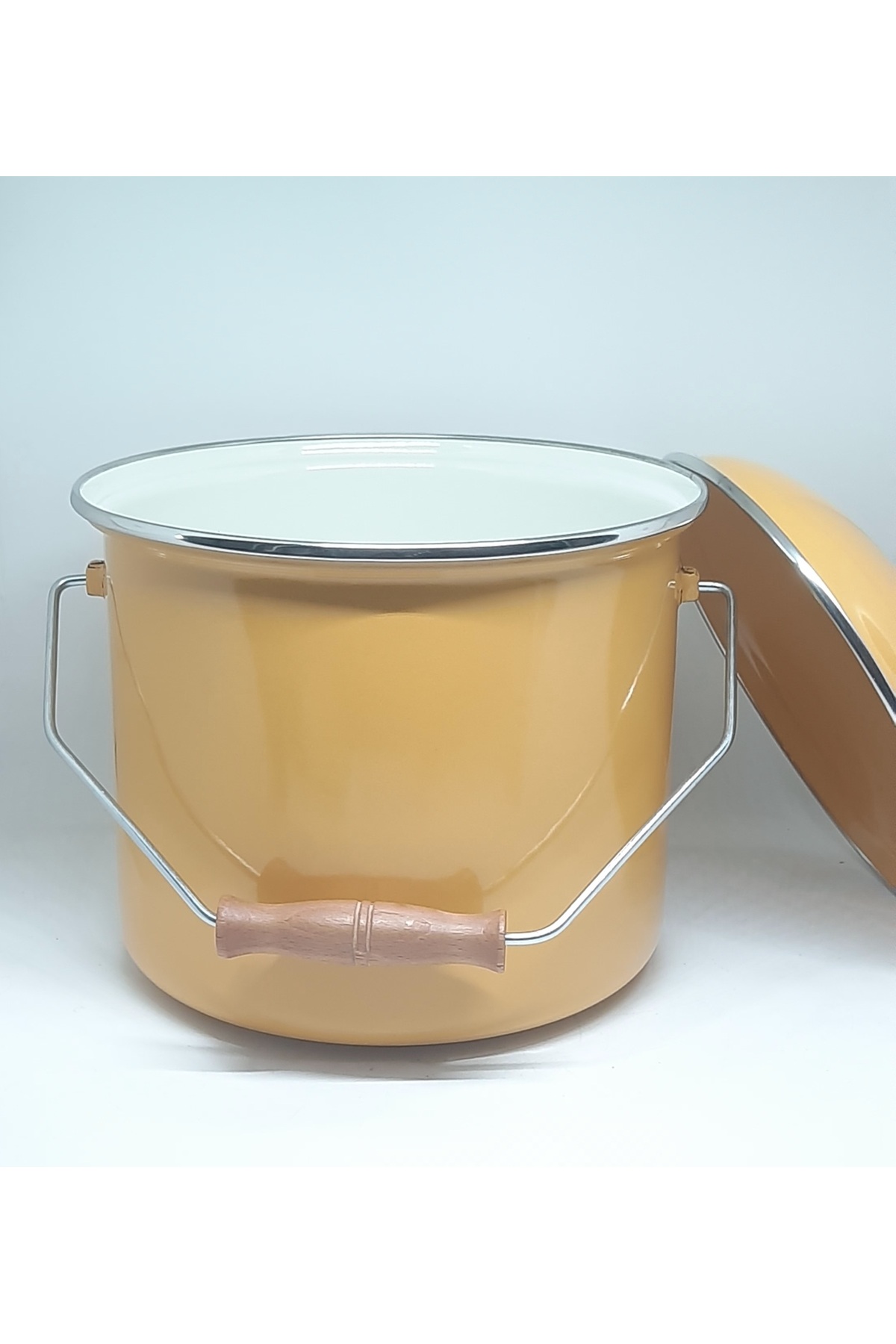 MAISON ÉMAILLÉE  CM 5 LITRES BASSINE ÉMAILLÉE JAUNE