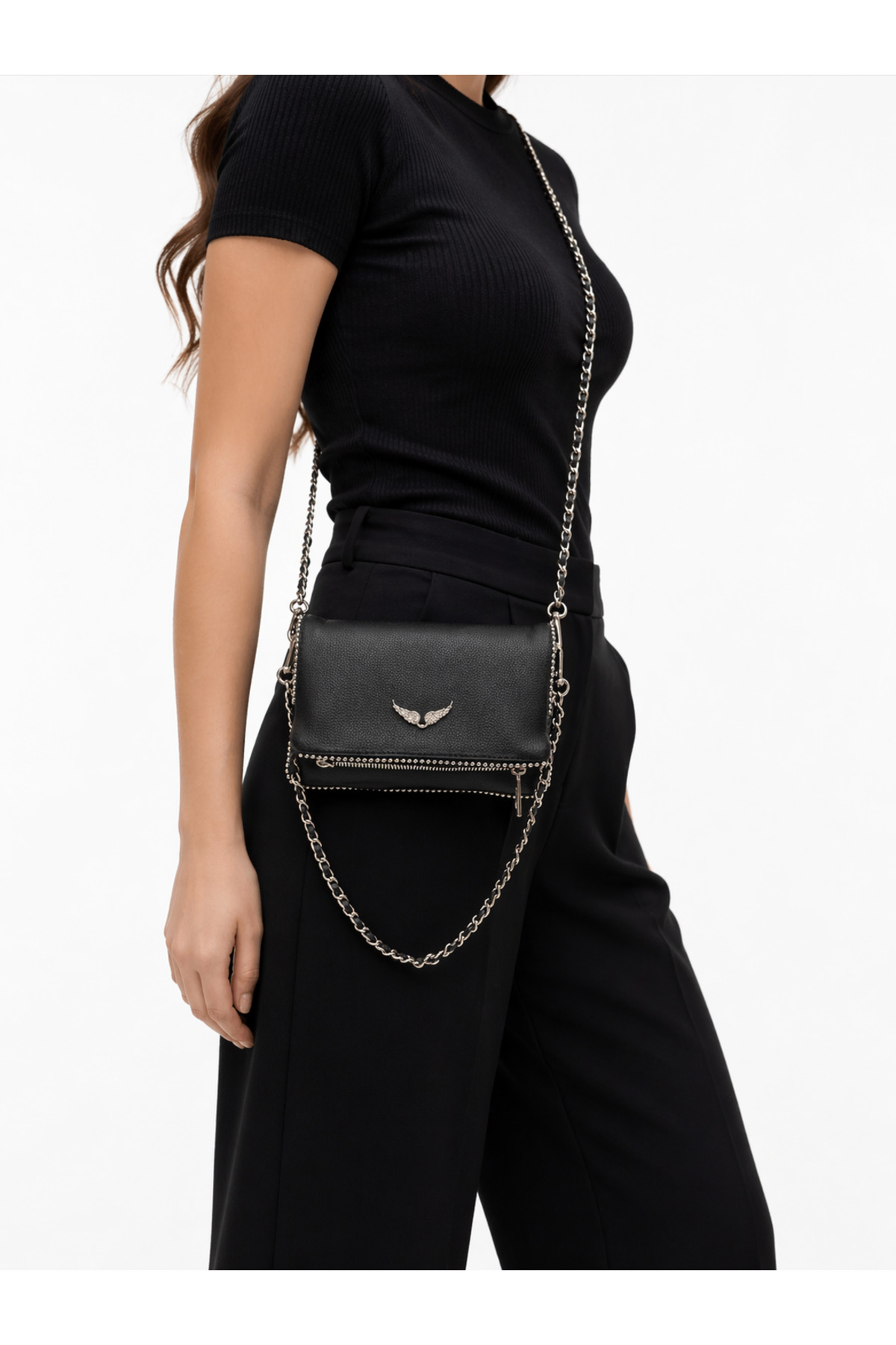 Sac à main et à épaule pour femme avec chaîne amovible