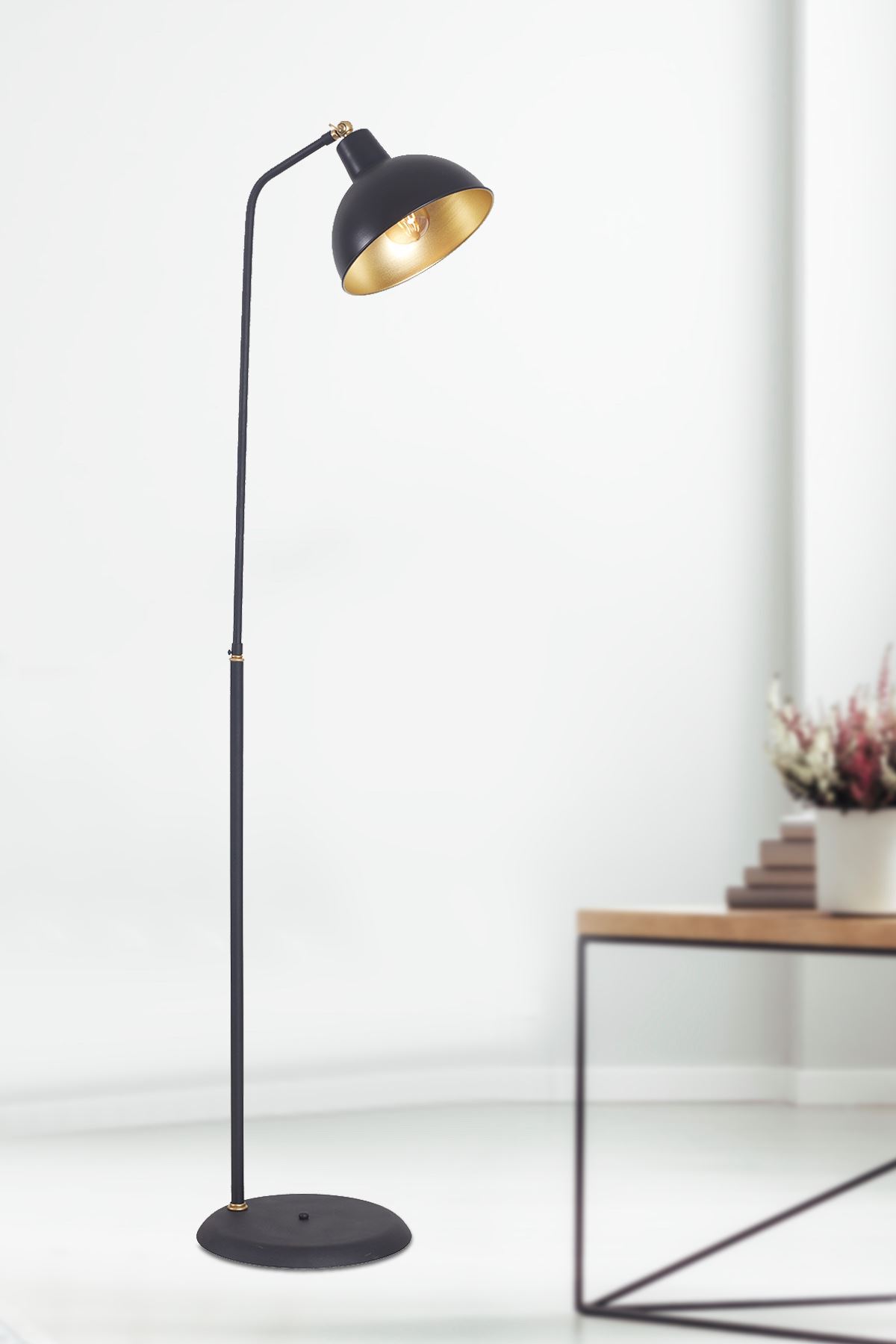 Dolce Lampadaire au sol de luxe avec corps en métal jaune-noir