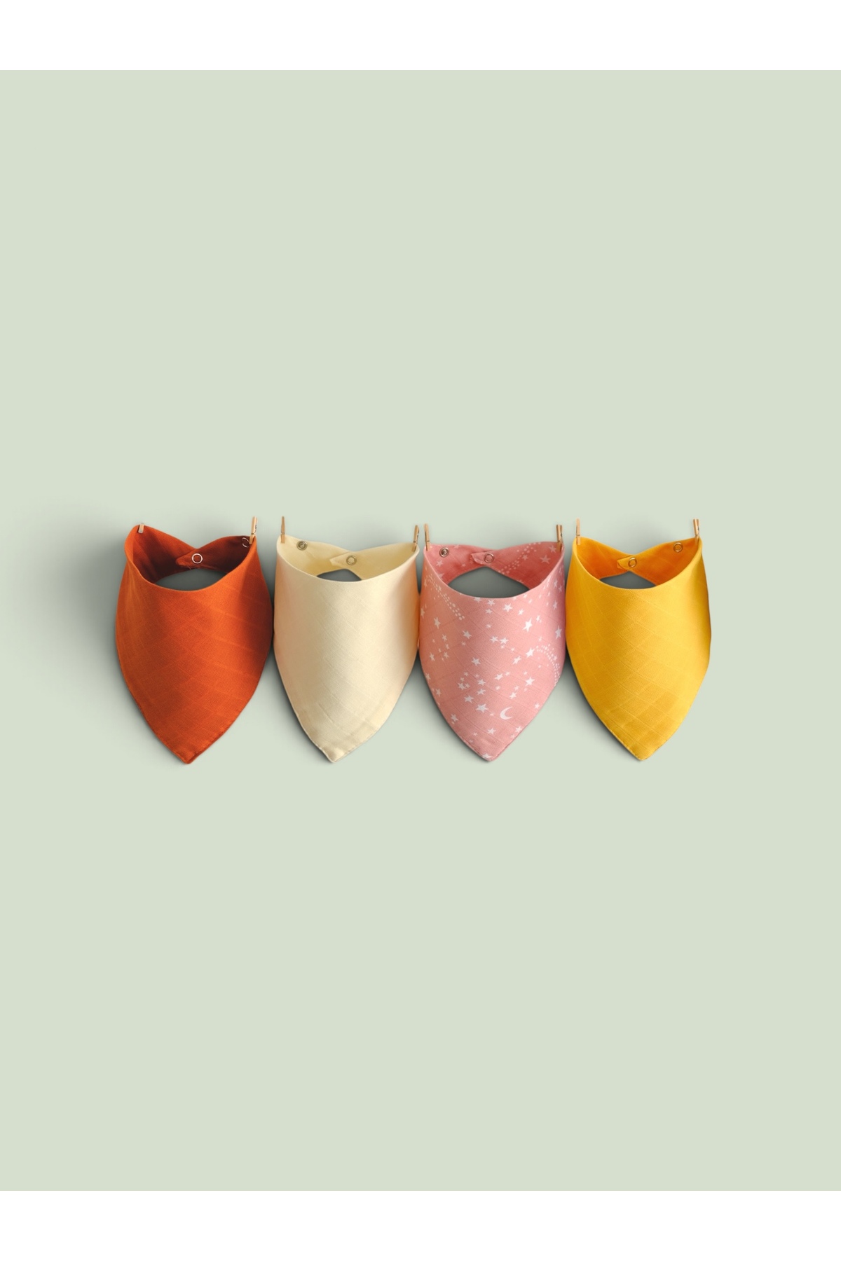 (4 PIÈCES) Bavoir & Foulard pour Bébé en Tissu Mousseline avec Pressions Run Baby