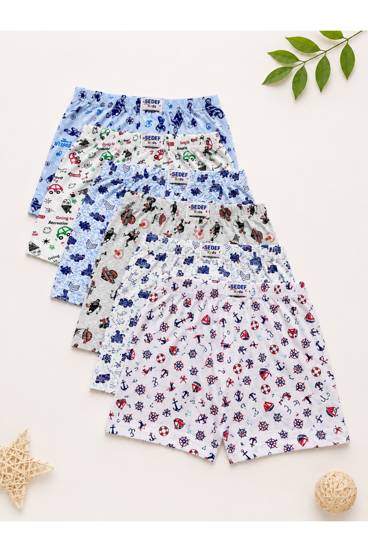 Lot de 6 boxers pour garçons en coton, culottes pour enfants