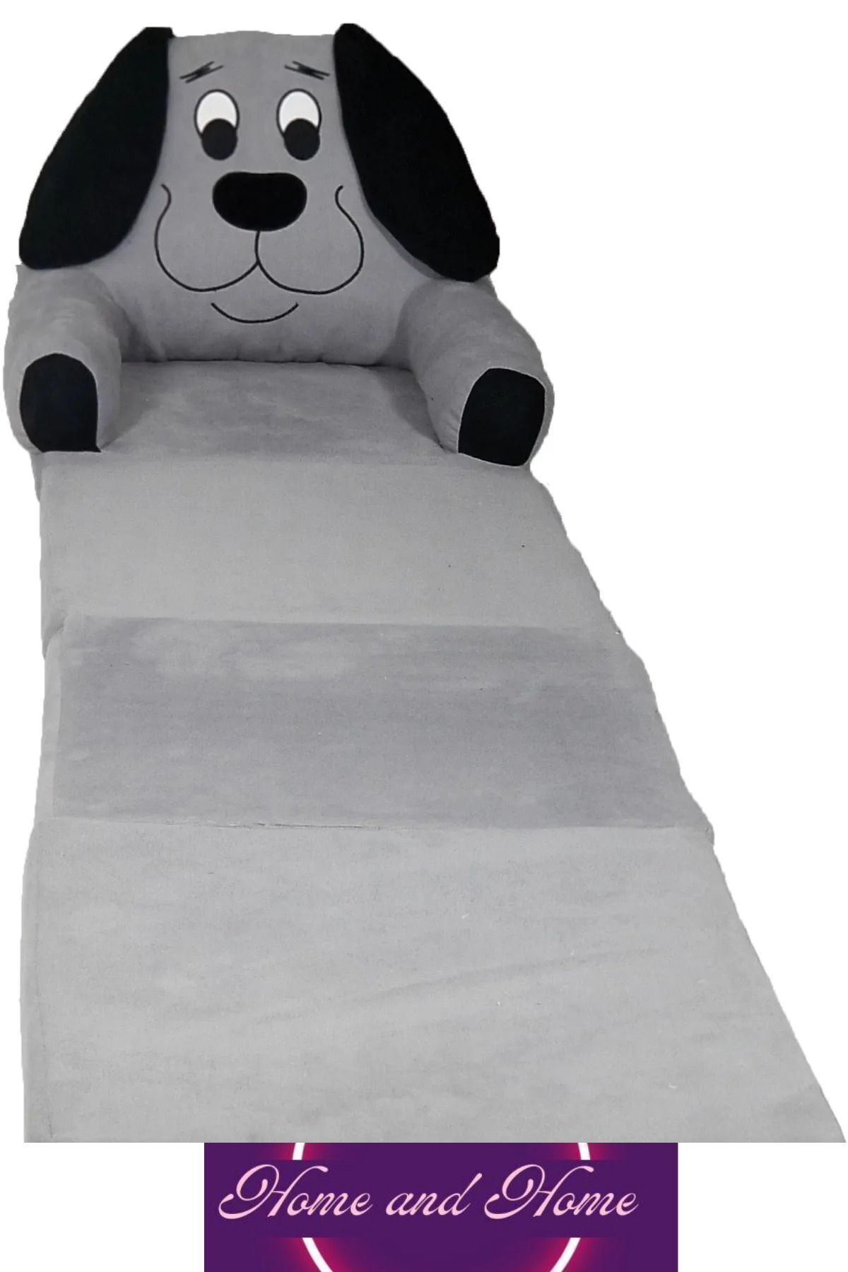Chaise bébé-enfant pliable avec coussin, lit portable, pouf, tissu en duvet, motif chien