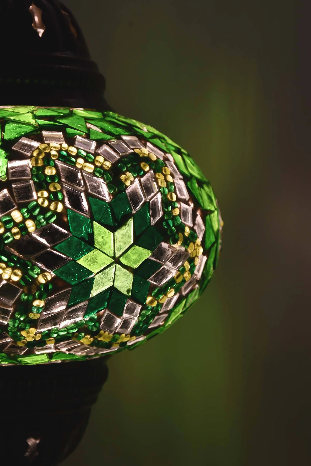 Lampe de table en verre mosaïque design authentique, lampe de nuit décorative, abat-jour