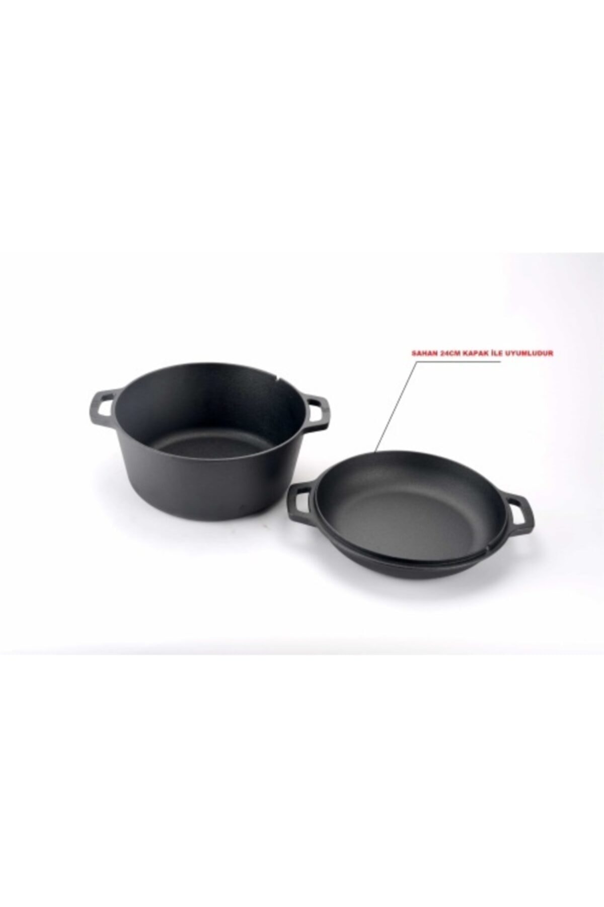 Dökümcübaba Casserole double en fonte non revêtue cm