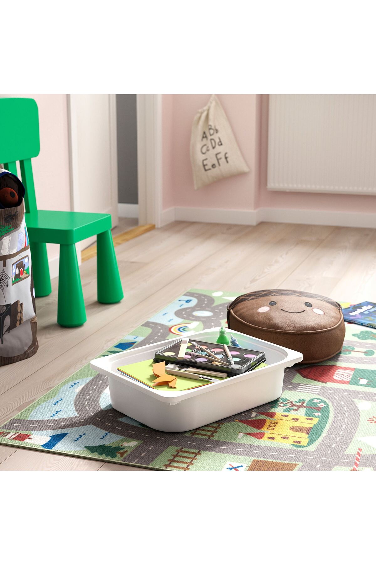 Unité de rangement, pin-blanc-bleu clair,  cm