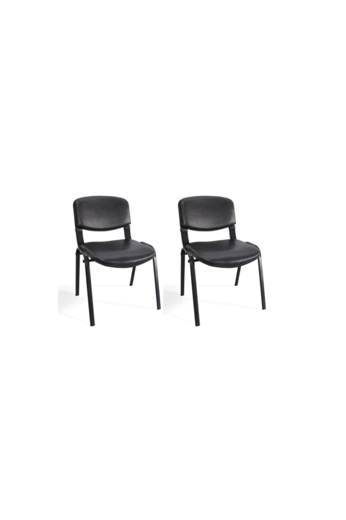 I Office Furniture & Design Fauteuil de bureau noir pour attente des invités 2 pièces 