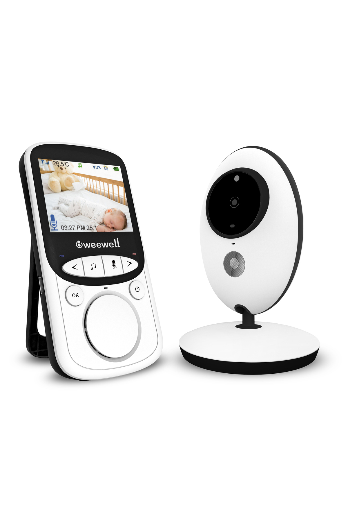  Caméra Bébé Weewel - Écran LCD 2,4", Conversation Bidirectionnelle, Berceuse Apaisante