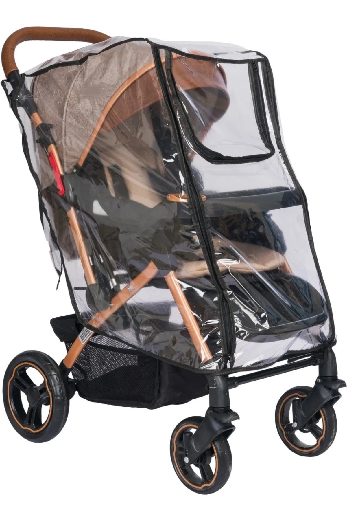 Housse de pluie ultra luxe avec fermeture éclair pour poussette [Compatible avec toutes les poussettes]