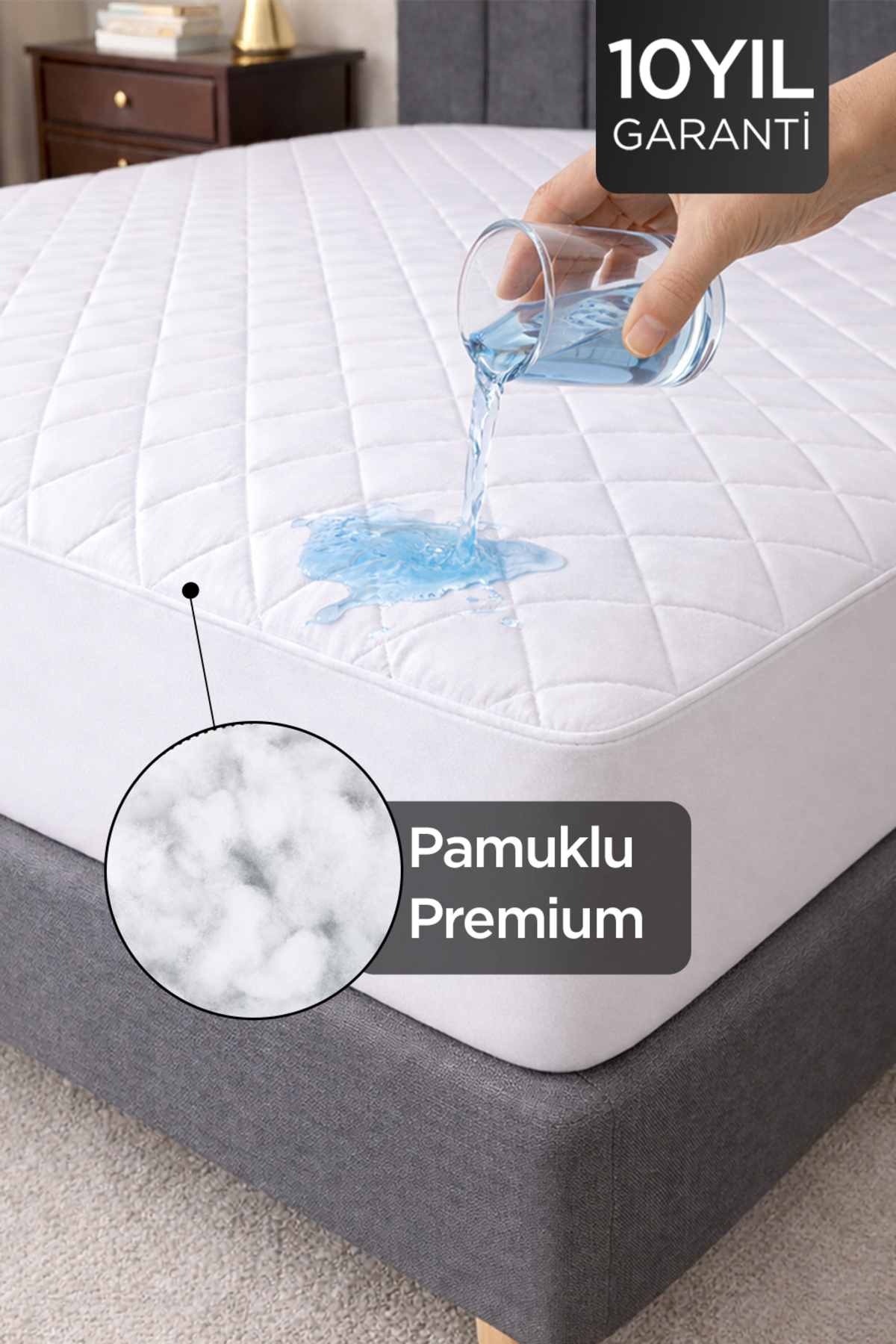 Protège-matelas matelassé ajusté étanche à l'eau avec bords complets | Simple, double, queen, bébé, enfant