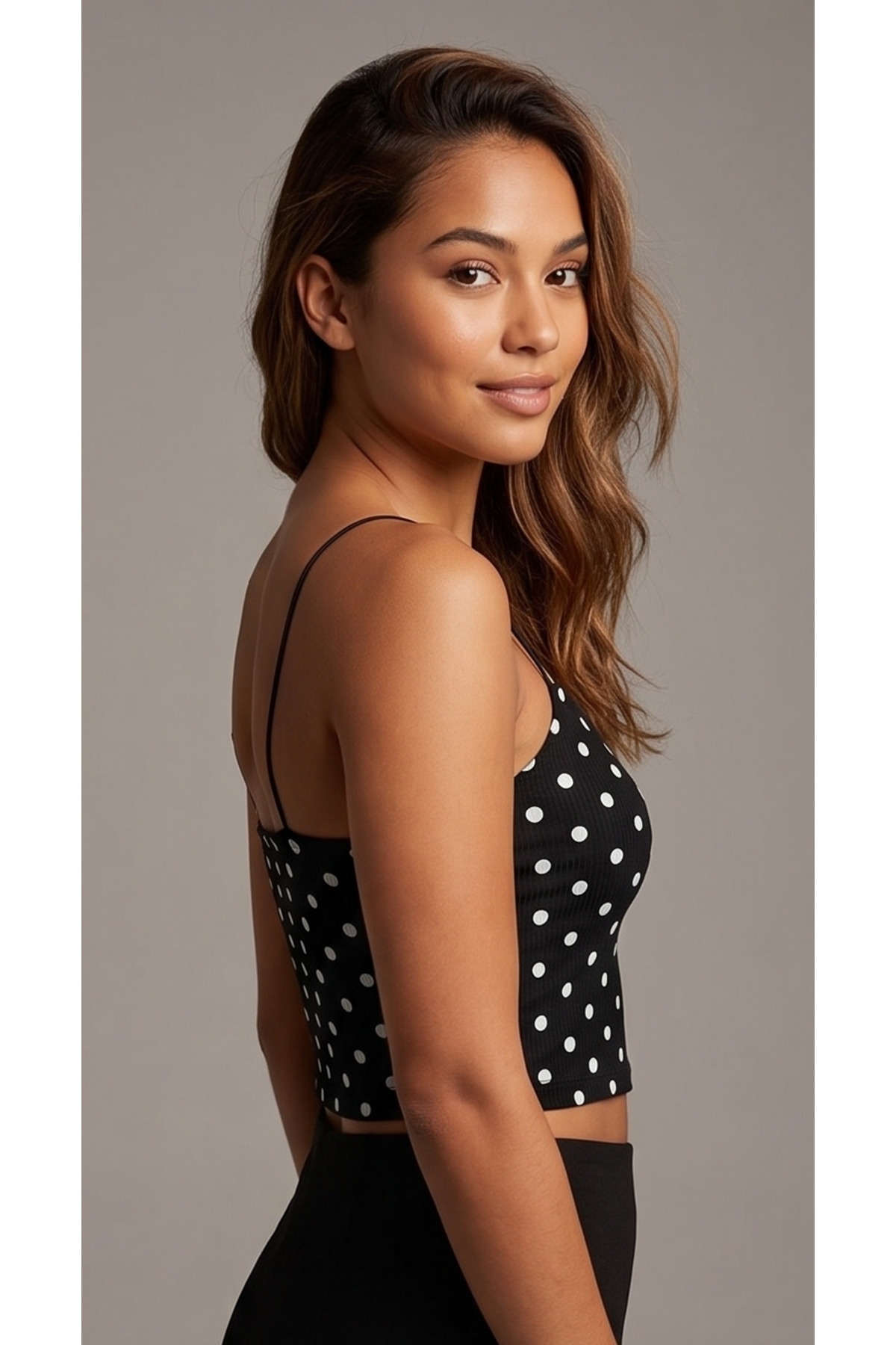 Top court bustier à fines bretelles pour femme