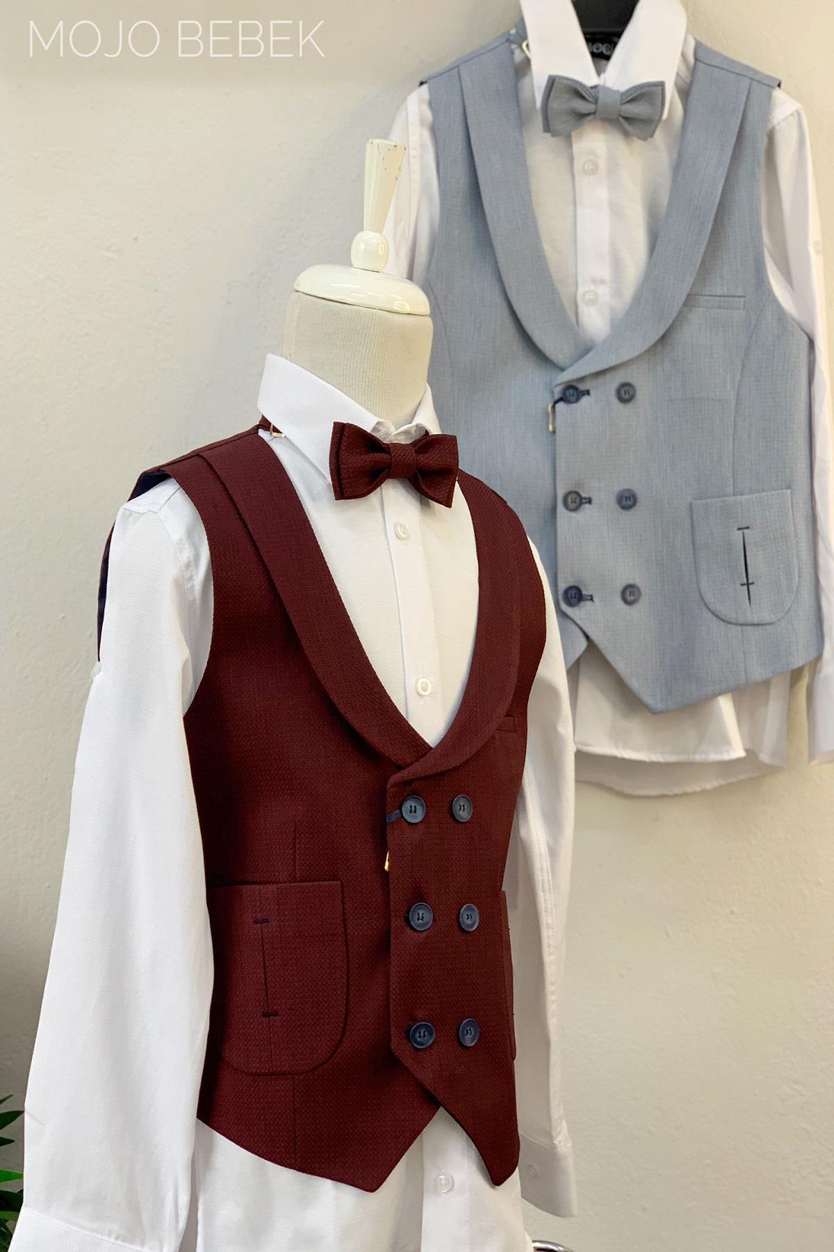 Ensemble de sport pour garçon Mojo avec gilet à poches  Bordeaux