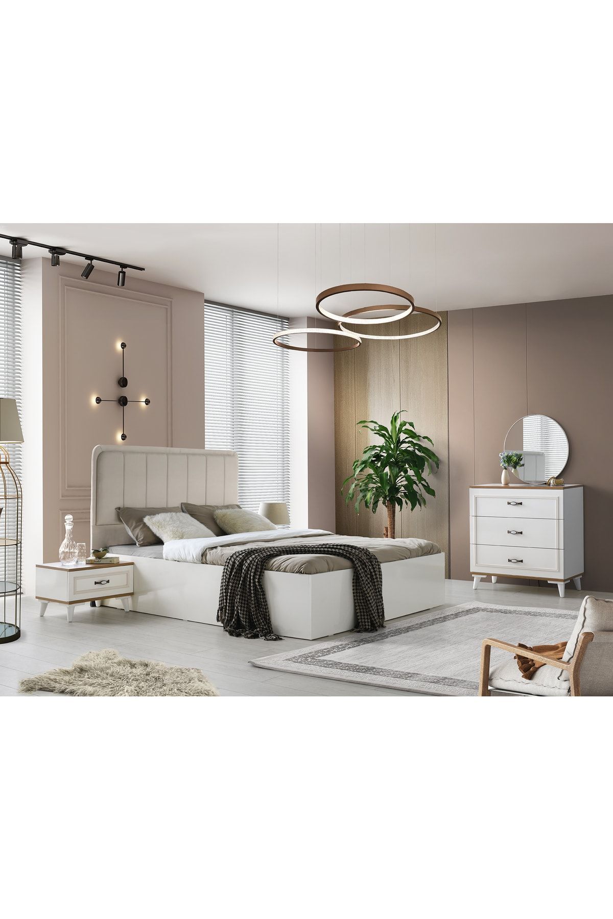 Chêne MDF Chambre à coucher 5 portes