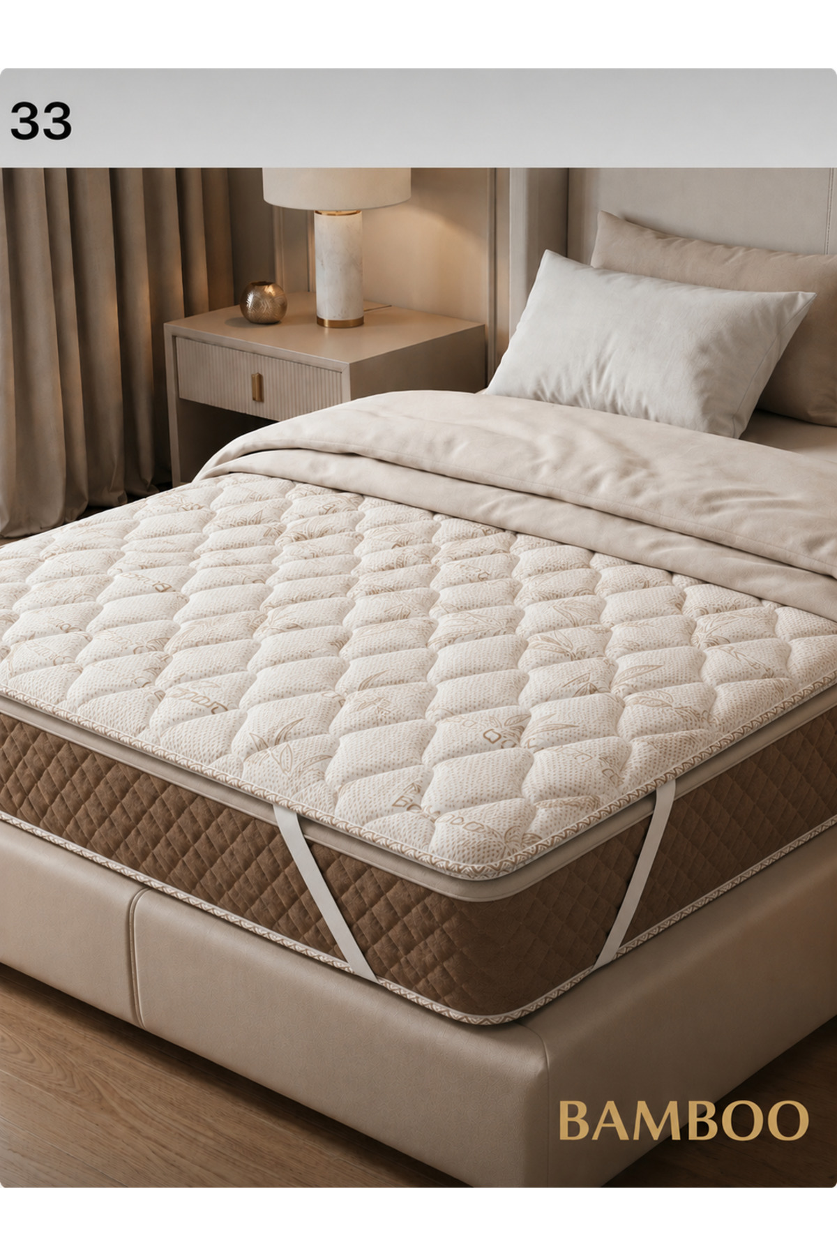 Matelas en bambou entièrement orthopédique, surmatelas de lit (PRODUIT AVEC OPTION DE TAILLE)