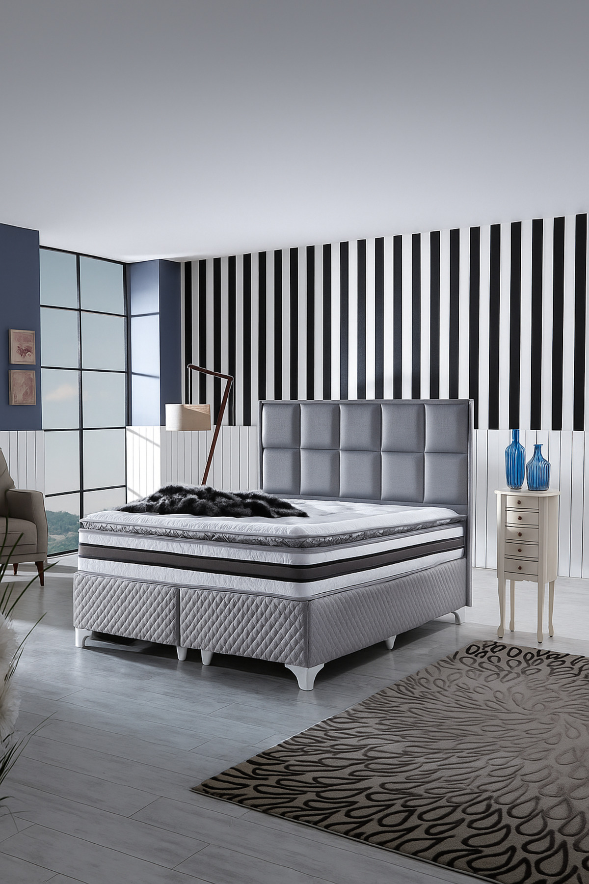 Matelas Şehrazat Ultra Orthopédique à Ressorts avec Poche et Garnissage en Plume de Lapin ( cm)